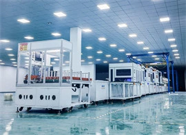 Assembly line for grid-tied PV inverters, mobile solar storage containers, and load management systems